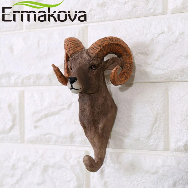 ERMAKOVA декоративная Смола голова животного брелок для ключей настенная вешалка статуя животное в форме пальто шляпа крючок подвесной стеллаж домашний декор