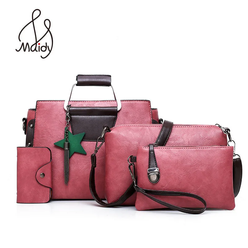 

Luxury Designer Casual Female Shoulder Bag Large Bags Girls Tote Handbag Ladies 4 Pcs Composite Bag Set For Women Bag Pu Leather