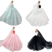 Элегантные сказочные куклы-игрушки для девочек, свадебные платья принцессы, нарядные наряды, одежда с фата кукольный для Барби, игрушки для девочек, подарки