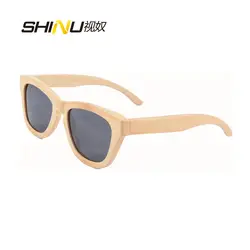 Лидер продаж черного бамбука деревянный Солнцезащитные очки для женщин Для мужчин UV400 Поляризованные Вождения Очки Lunettes De Soleil Homme 6104