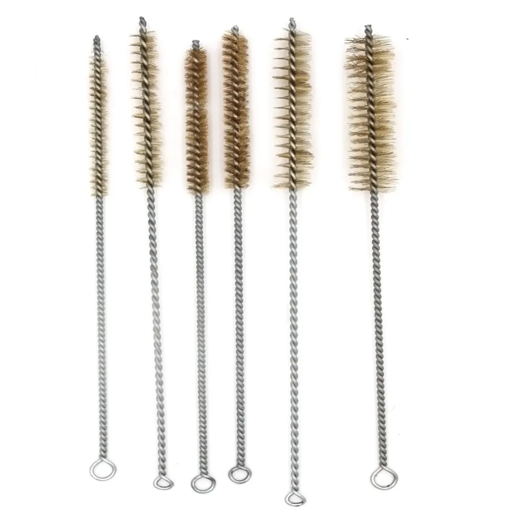 6 pcs Brass tube cleaning brush Stainless Steel Metal Wire Brush Set