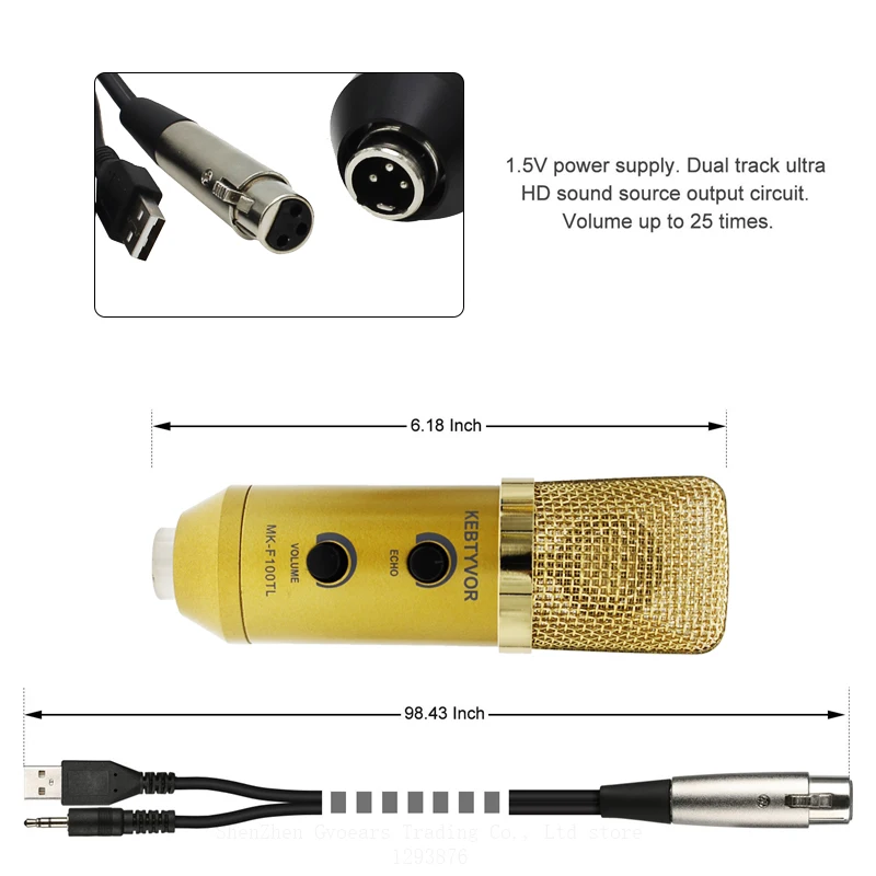 Mk f100tl синий USB 2,0 конденсаторный звук Запись аудио обработка проводной микрофон с подставкой для радио Braodcasting KTV караоке