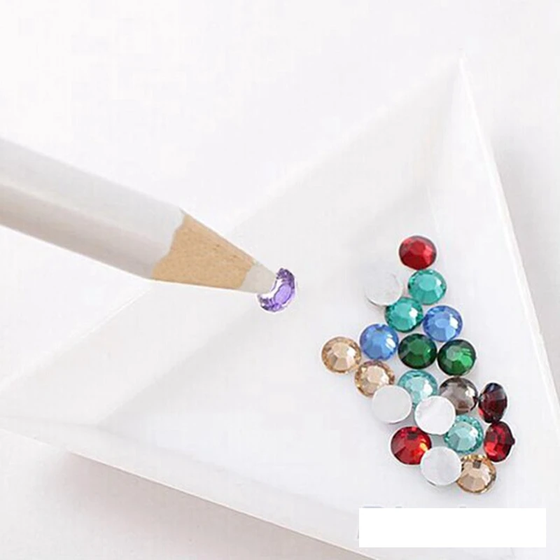 

10Pcs/Lot White Nail Art Rhinestones Gems Picking 3D Design Painter Pencil Pen Dotting Tools Kit Protcet Nails JH016