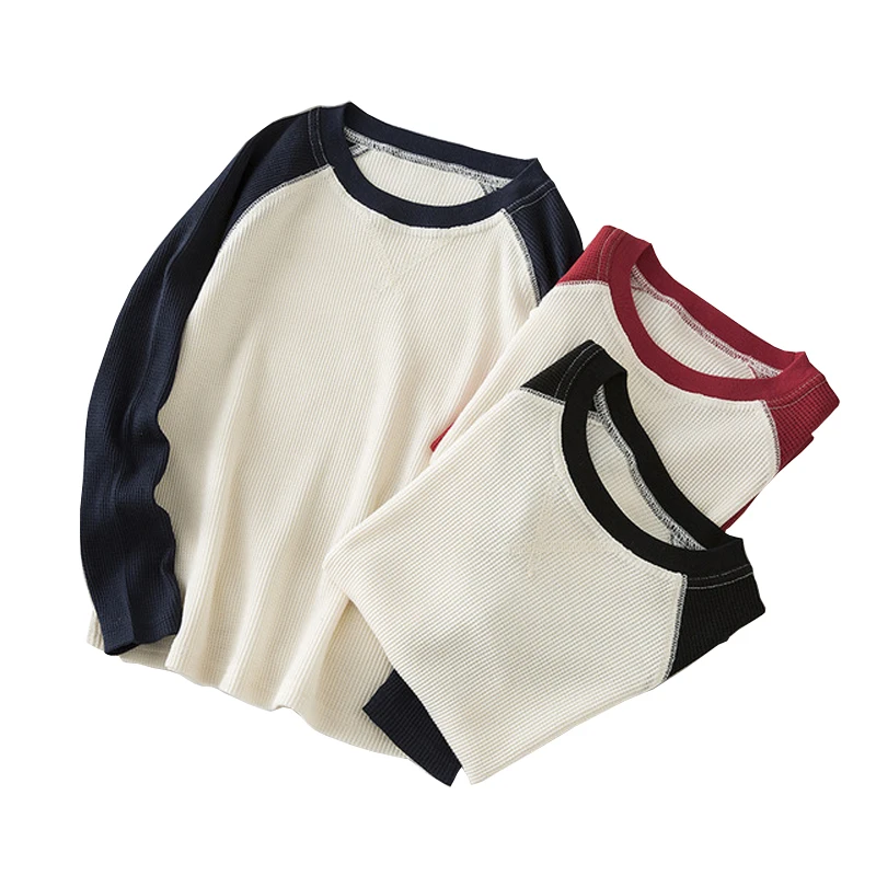 

2019 Spring Autumn 3-10 Yrs Children Kids Clothing Colorblock Long Sleeve Knit Tops Baby Boys Girls Casual Loose Blouses Shirt