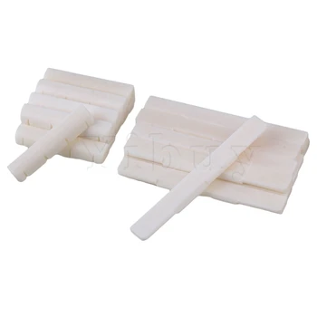 

Yibuy 10 Set of Beige Guitar Cattle Bone Nut and Slot Saddle for UKLELE Guitar
