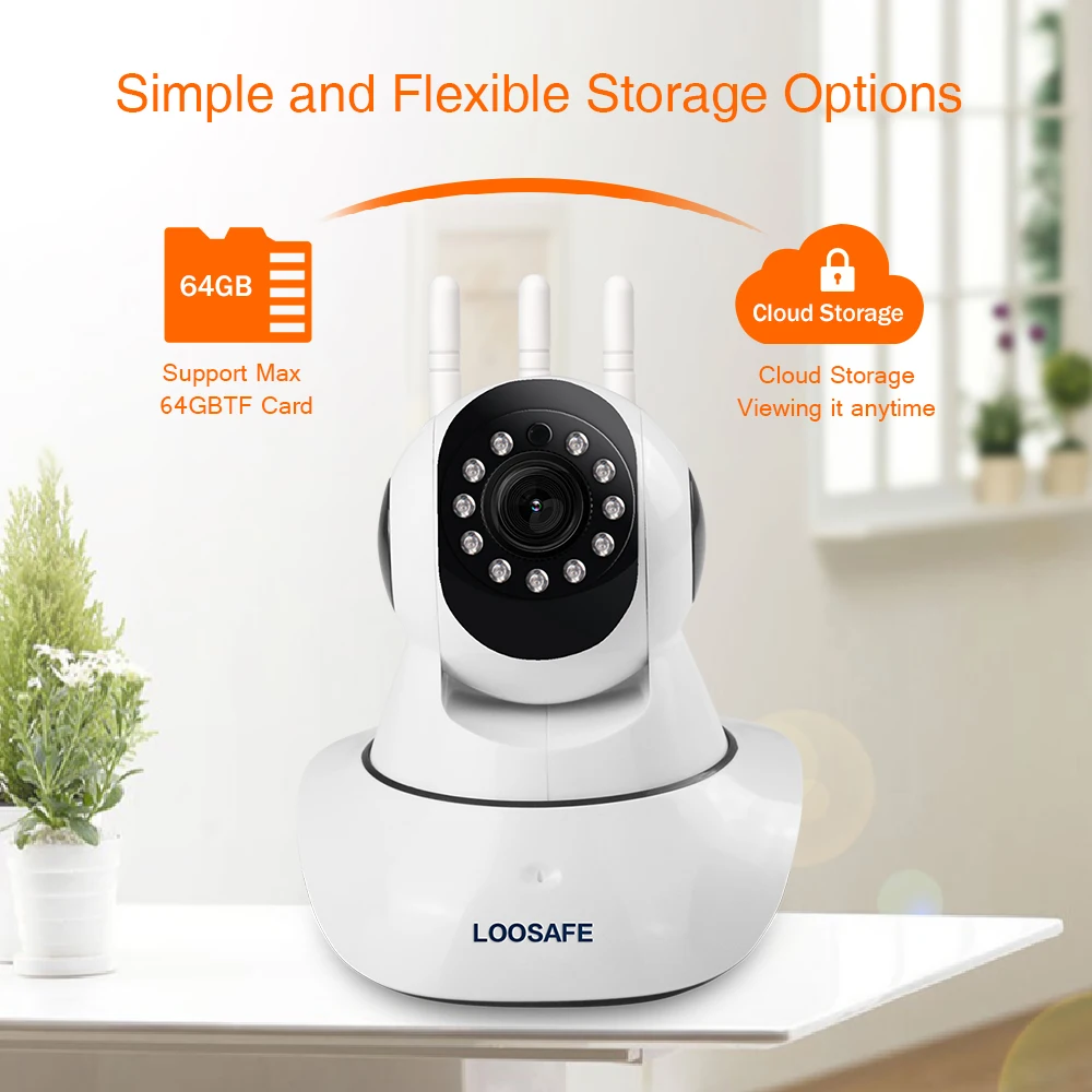  Loosafe 2MP Nube Hd Ip di Wifi Della Macchina Fotografica di Visione Notturna di Sicurezza Domestic