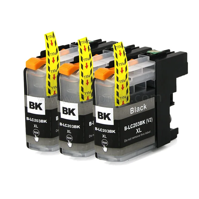 3pk LC203 LC 203 XL Black Ink Cartridge For Brother MFC J680DW MFC J880DW J885DW-in Ink