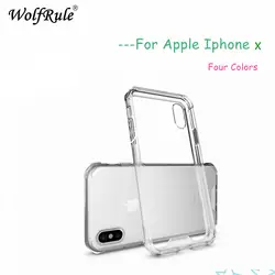 WolfRule СПС чехол Iphone X чехол противоударный TPU + PC чехол для iPhone X прозрачный чехол для Apple Iphone X fundas 5,8"