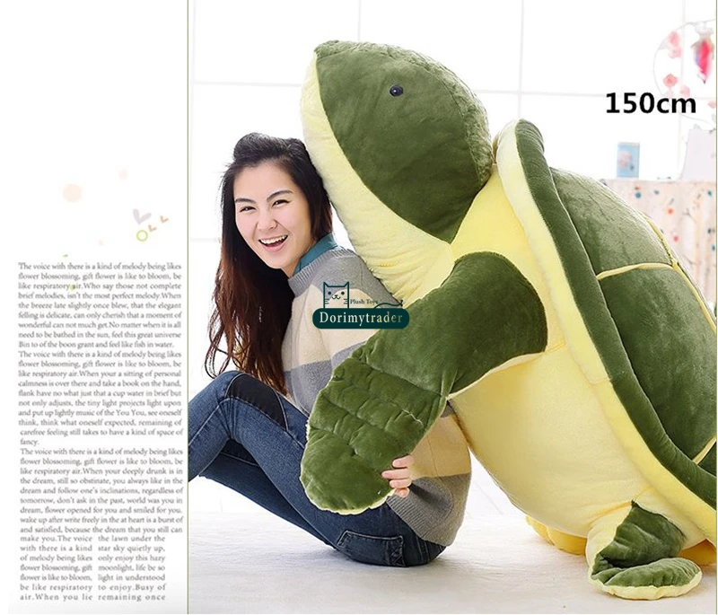 Dorimytrader Hot Animal Tortoise Plush Toy Soft Stuffed Green Turtle Doll Pillow Anime Cushion Gift for Baby DY61454 (6)