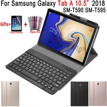 Съемная клавиатура Bluetooth кожаный чехол для Samsung Galaxy Tab A A2 10,5 2018 T590 T595 SM-T590 чехол Funda с карандашница