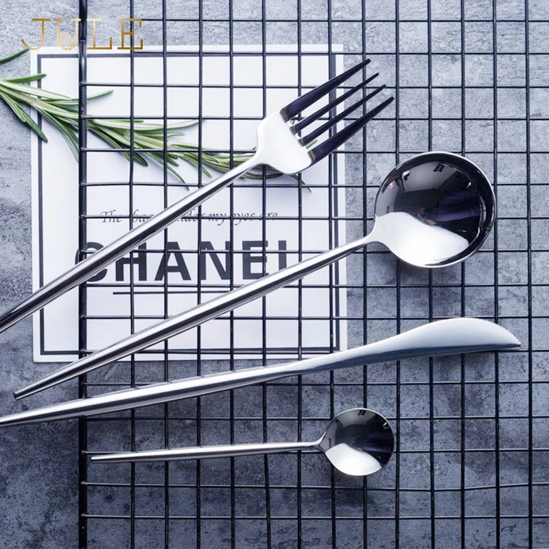 4 шт./компл. столовый набор для кухни из черного золота посуды с зеркалом