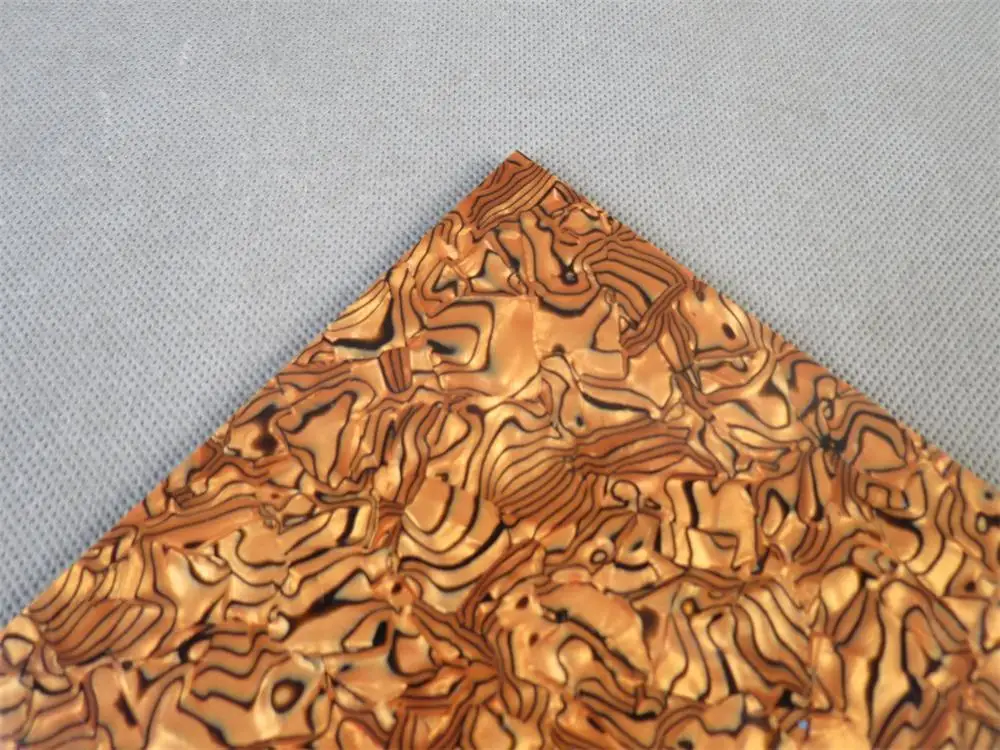 

2pcs 10"x10 "x 0.06 inch Tiger Vein Pearl celluloid inlay material