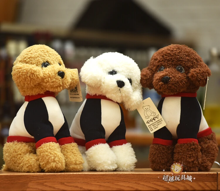 1 stück 30 cm süße T shirt Bichon Frise teddy hund befrieden plüsch puppe hochzeitsgeschenk neuheit mädchen stofftier Kaufen