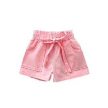 Toddler Bottoms Clothing Casual Baby Girl Shorts Solid Bowknot Half Three-point Trousers Candy Shorts Pants