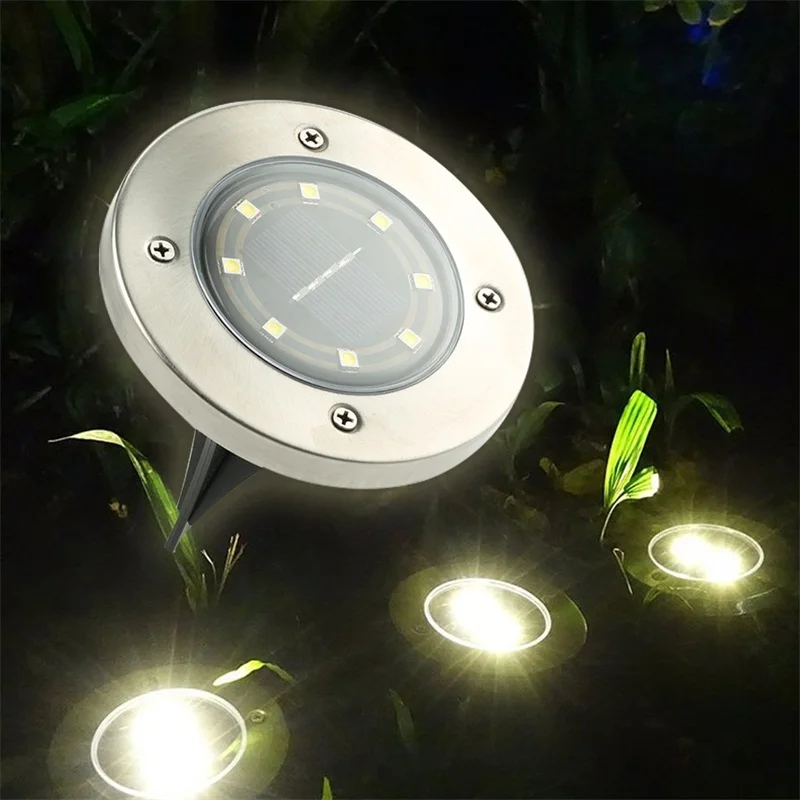 

Ground Waterproof Light 4LED/ 8LED Solar Light Outdoor Path Garden Landscape Yard Driveway Lawn Pond Pool Pathway Night Lamp