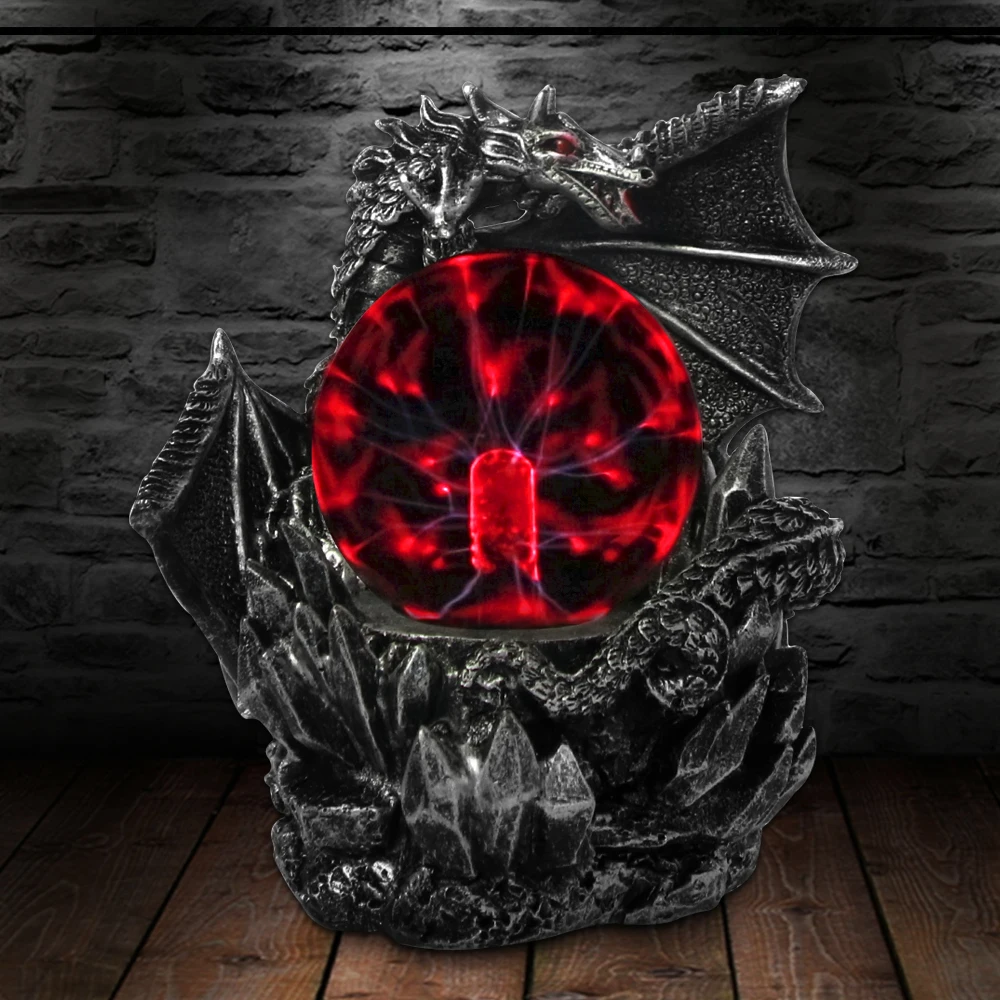 Medieval Dark Dragon Guardian Novelty Desk Lamp Touch Responsive Electric Night Lamp Plasma Ball Statue Magical Light Medieval Dark Dragon Guardian Novelty Desk Lamp Touch Responsive Electric Night Lamp Plasma Ball Statue Magical Light