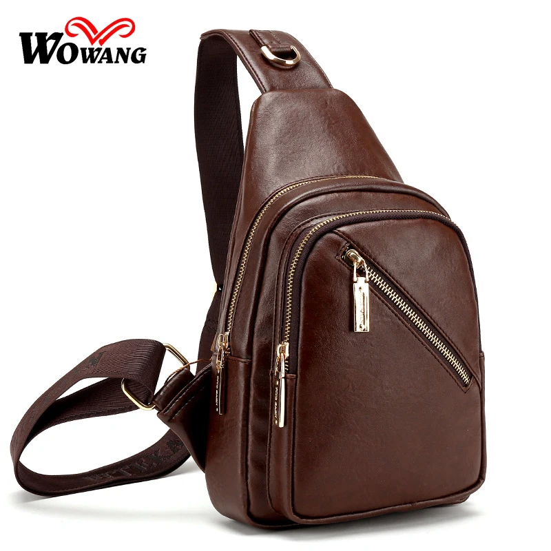 

New 2016 Men's Crossbody bags Chest Pack Men Single Shoulder Bags Leather Travel Men Messenger Bags Vintage Rucksack Chest Bags