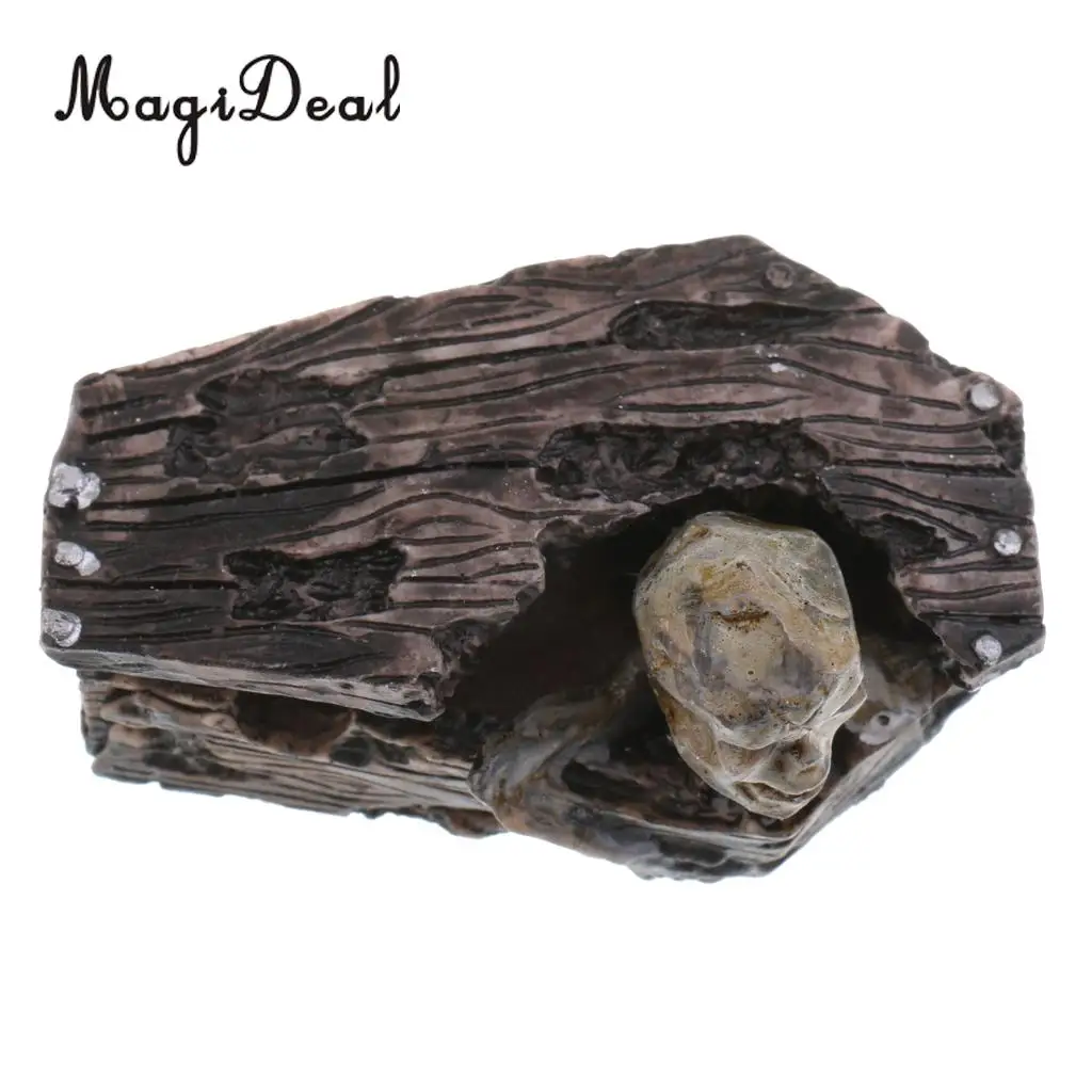 Resin Zombie Miniature Coffin Mummy Figurine Craft Sandplay Sand Table Props