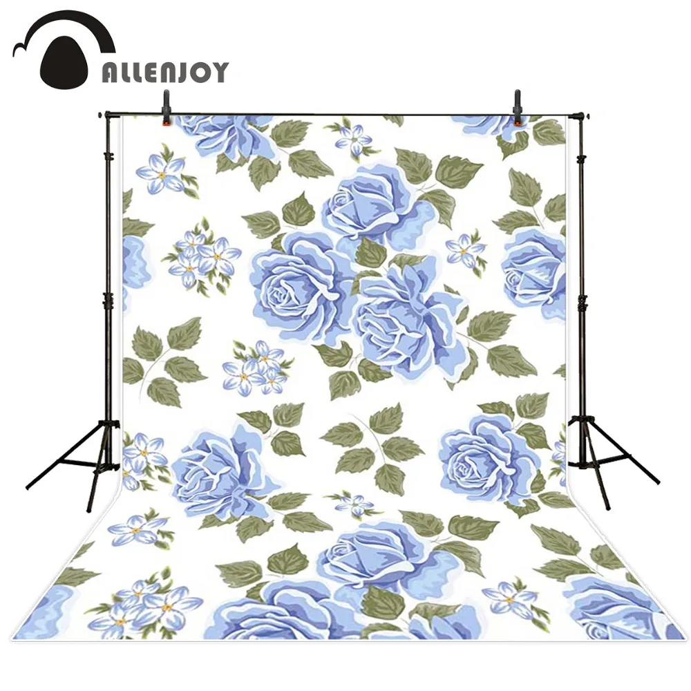 

Photography background Blue flower leaves newborn children digital spring  Allenjoy backdrops
