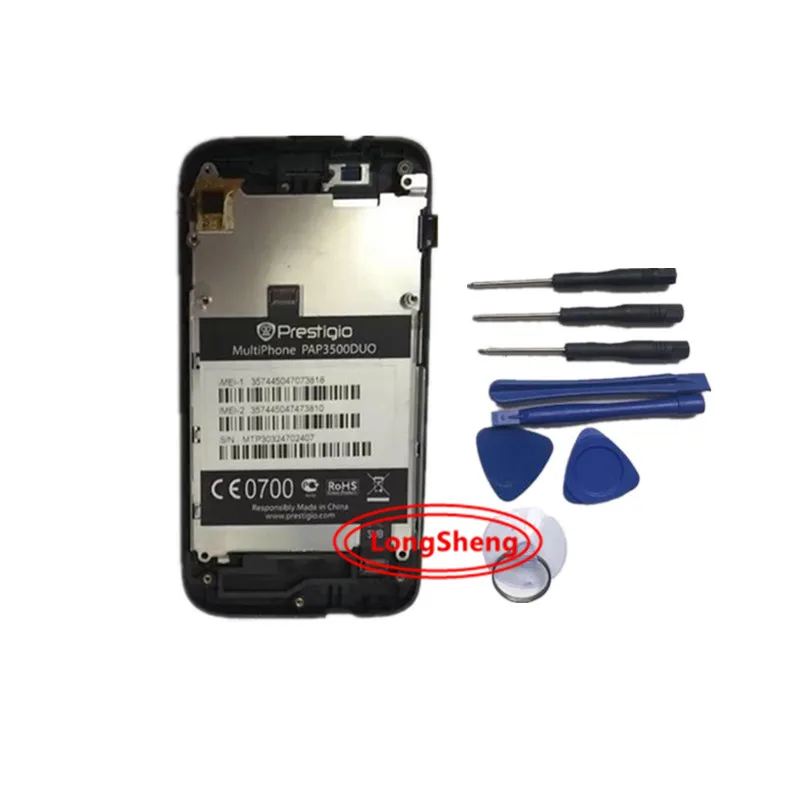 

original lcd touch assembly with frame for Prestigio MultiPhone PAP3500 DUO 3500replacement free shipping with tools