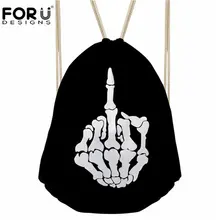 FORUDESIGNS/Лидер продаж; рюкзак на веревках с 3D принтом; женская сумка с черепом; Mochila Feminina; Повседневная сумка на шнурке для мальчиков и девочек