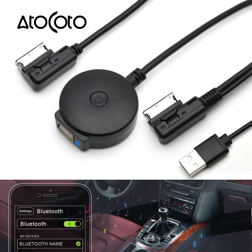 AtoCoto Bluetooth AUX приемник кабель адаптер для VW Audi 2G 3g MMI системы A4 A5 A6 Q5 Q7 аудио медиа вход AMI MDI интерфейс