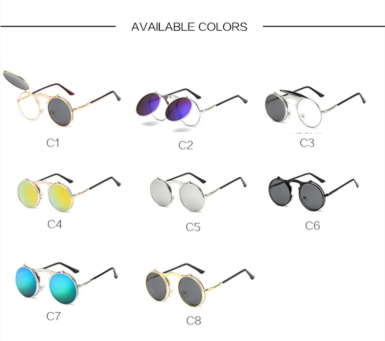 YOOSKE Ретро паровые панк Солнцезащитные очки круглые металлические оправы стимпанк Солнцезащитные очки для женщин и мужчин брендовые дизайнерские vonage очки UV400