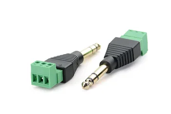 

20pcs/lot 3 Pole Jack Terminal Block Audio Adapter 6.35mm Male Connector
