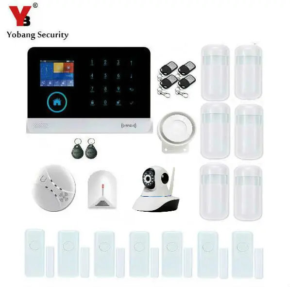 

YobangSecurity WIFI GSM IP Camera Wireless Home House Alarm System Kits IOS/Android APP Control Intruder Burglar Alarm System