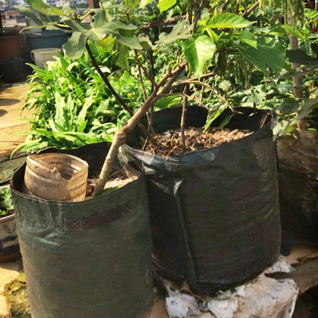 DIY картофель выращивать Плантатор из полиэтиленовой ткани посадки контейнер сумка овощная садоводческая утолщаются сад горшок рост