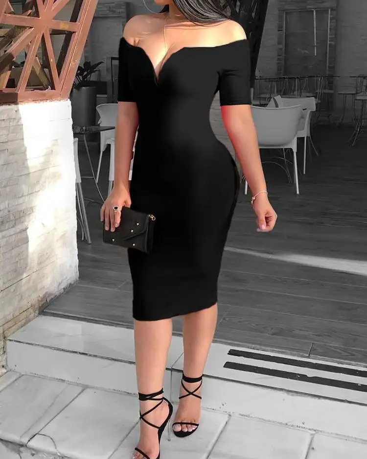 Female Sexy Deep V-neck Off Shoulder 