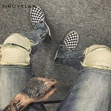 Мужские джинсы в стиле хип-хоп, мужские повседневные джинсы, потертые мужские узкие джинсы, брендовые байкерские джинсы, обтягивающие рваные джинсы в стиле рок, homme