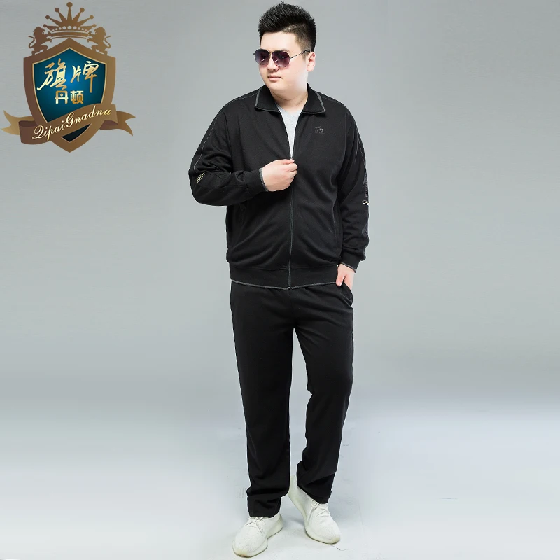 Large Size 8XL-XL 2018  Men's Autumn Hoodies Tracksuit Set Male Zipper Pleated Sweatshirt Sweatpants High Street Jackets Sets
