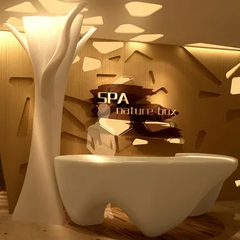 شراءرائجة البيع بالجملة صالون تجميل الحديثة المستخدمة 3 على شكل مكاتب الاستقبال مكافحة استقبال زخرفة الأثاث # QT2000-B