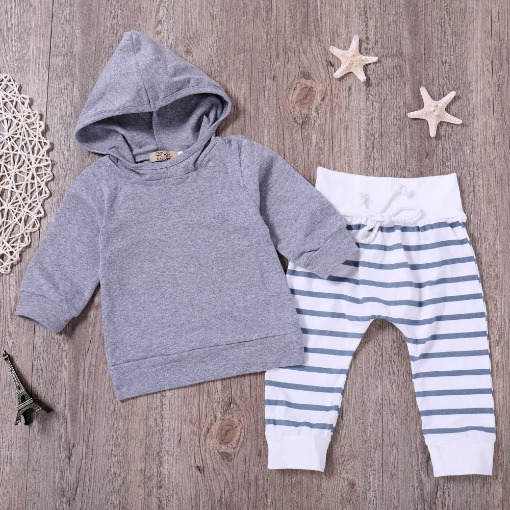 

Brand New Baby Boys Girls Clothing Sets Cotton Autumn Hoodie Tops T shirt+Pants 2pcs Suit Newborn Infant Baby Girl Clothes
