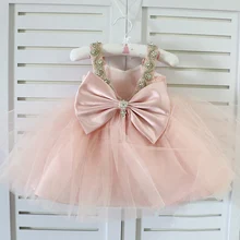 Милые розовые платья для маленьких девочек с розовыми бриллиантами, пасхальные платья, розовые платья для маленьких девочек, Пышное Платье для первого дня рождения