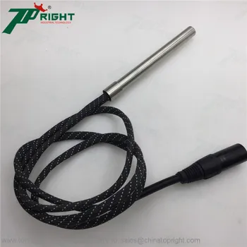 

120v200w dia.6.5mm x100mm high density Cartridge Heater with 5 pin kevlar sleeve xlr male plug and K TC