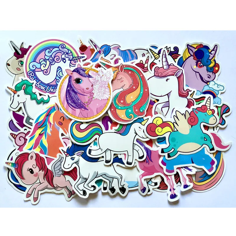 

50 Pcs Kawaii Unicorn Stickers for Laptop Skateboard Guitar Suitcase Car Moto Doodle Decals Cute Funny Waterproof Sticker