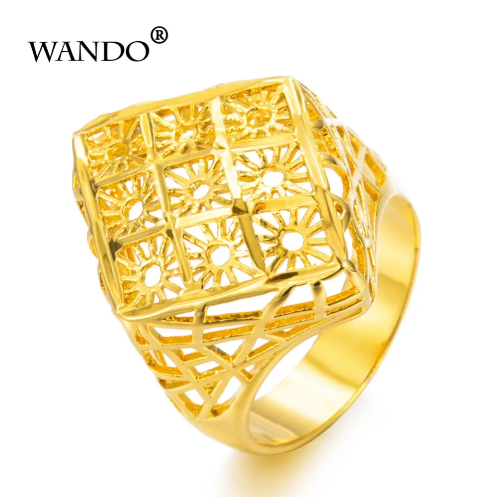 WANDO Women 24K Gold Color ring Ethiopian Wedding Ring India/Ethiopian