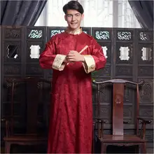 New ancient costume Chinese traditional clothing male cheongsam long sleeve Chinese tang suit for mens cheongsam