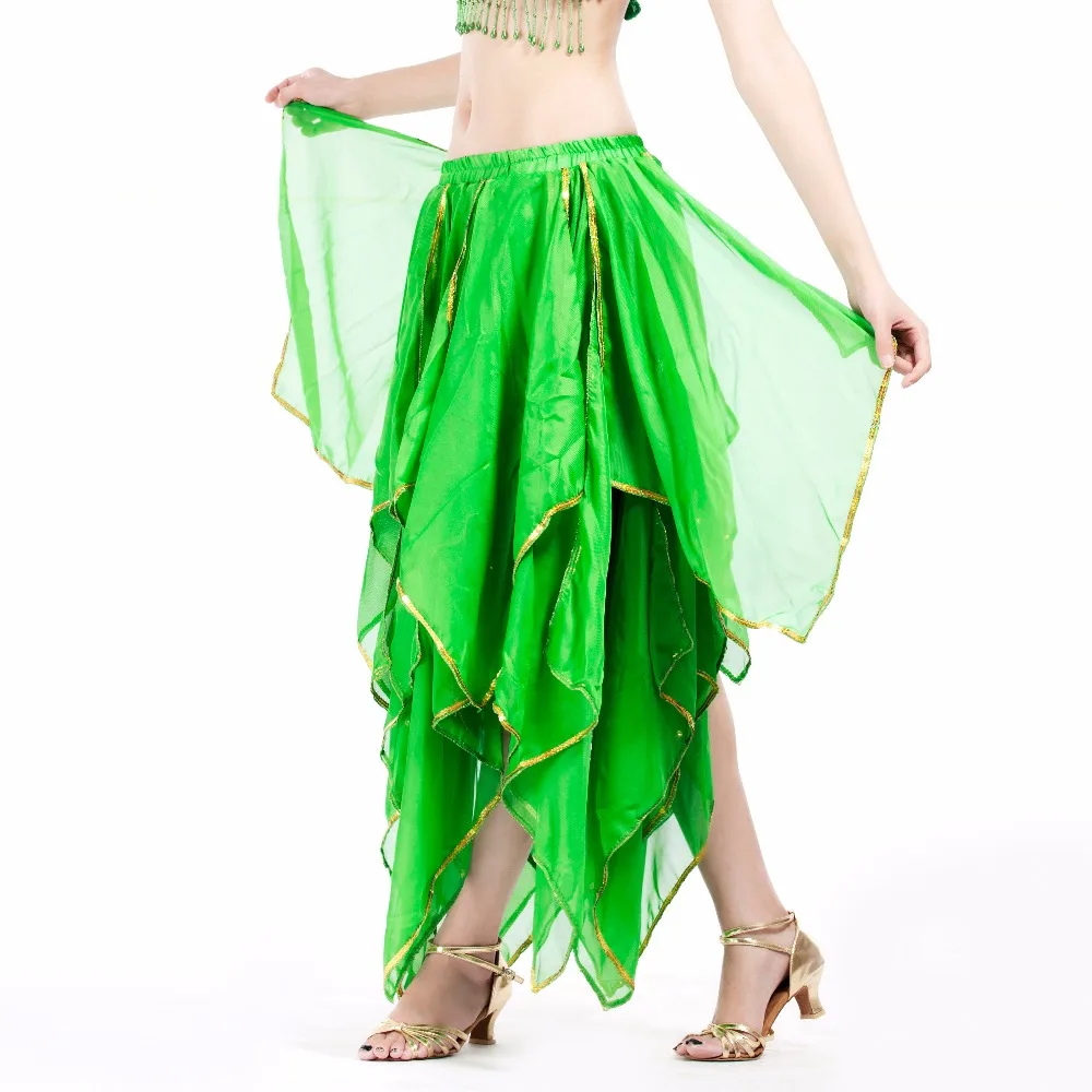 New Lady Women Belly Dance 16 Leaf Skirt With Chiffon Bellydance Waist