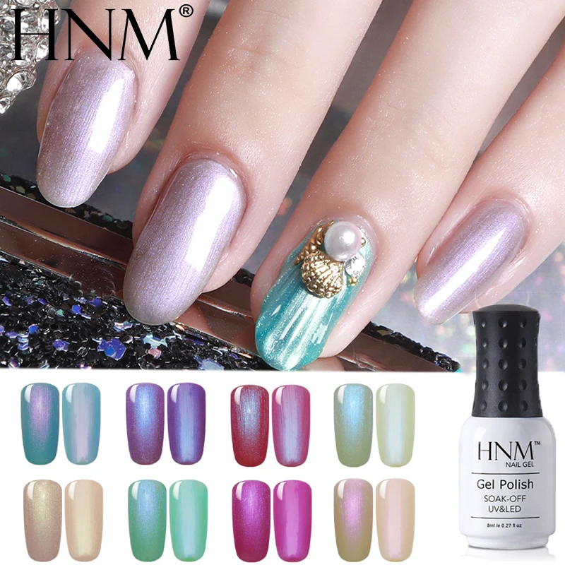 

HNM 8ml Shell Nail Gel Polish UV Gel Varnish Pearl Shell Gel Nail Polish Semi Permanent Lucky Varnish Gelpolish Base Top Lacquer