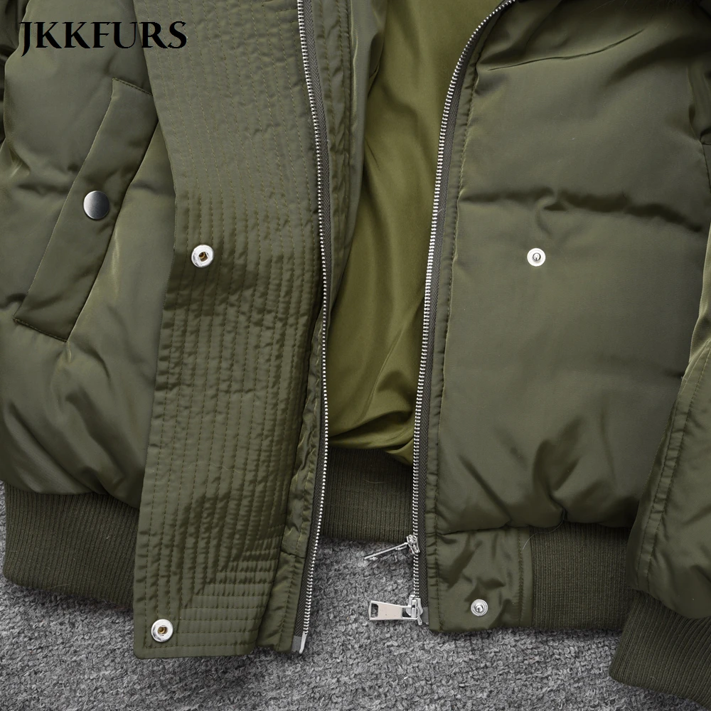 Fourrure Green Laveur Army Vraie La Veste Véritable S7507 En Grand black Capuche Blanc Canard Raton Bomber Manteau Femmes De 2019 Parka Col À Plume qBI811