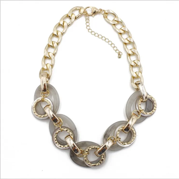 MEILIYISHI массивное металлическое ожерелье с полимерной акриловой подвеской модное массивное ожерелье s ювелирные изделия для женщин Клубные подарки - Окраска металла: Grey