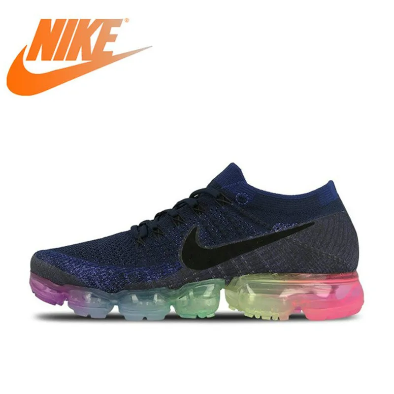 

Original Nike Air VaporMax Be True Flyknit Breathable Men's Running Shoes Sports Official Outdoor Sneakers Rainbow New Arrival