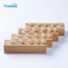 Детские игрушки Монтессори цилиндры 4 блоки Sensorial Дошкольное обучение раннее образование Brinquedos Juguetes