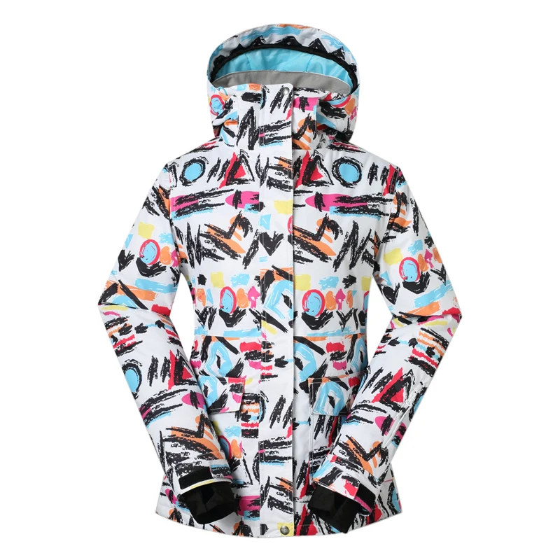 

Winter Ski Jacket Women Graffiti Ski Jacket for Women Snow Snowbaord Jacket Mountain Skiing Coat Waterproof Windproof