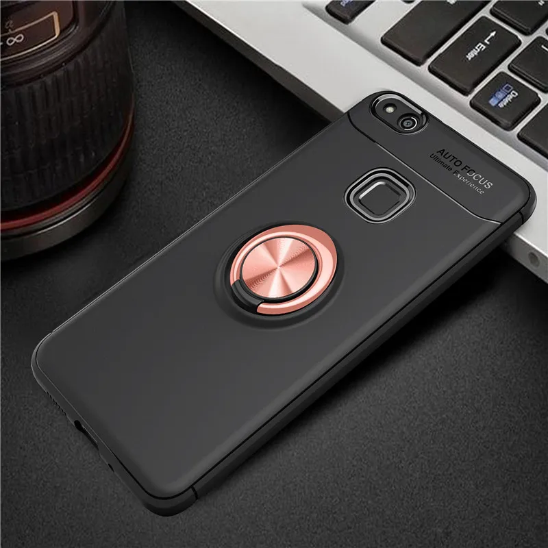 Luxury Shockproof Protection case For huawei P10 matte hard pc+soft silicon back cover For huawei P10 Lite Metal Ring Bracket05