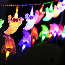 Батарея питания маленький призрак C стиль светодиодная гирлянда для Хэллоуина Рождественская вечеринка уличные украшения