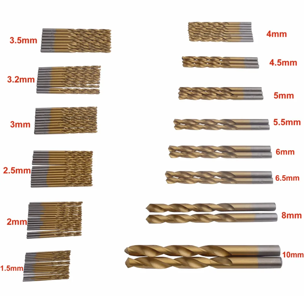 Buy 99 Pieces Drill Bit Set 1.5mm 10mm HSS High Speed